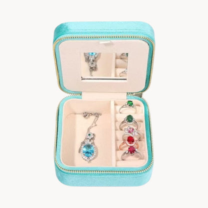 Theiaura Velvet Travel Jewelry Case