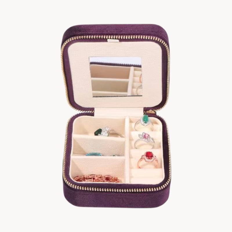 Theiaura Velvet Travel Jewelry Case
