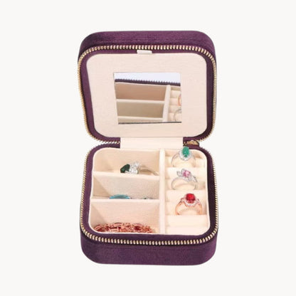 Theiaura Velvet Travel Jewelry Case