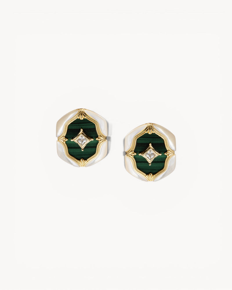 Theiaura Verde Grace Stud Earrings - THEIAURA&CO.