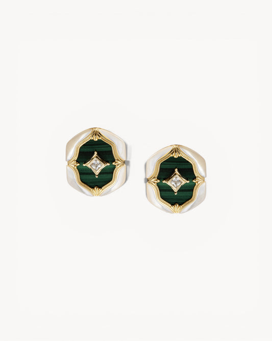 Theiaura Verde Grace Stud Earrings - THEIAURA&CO.