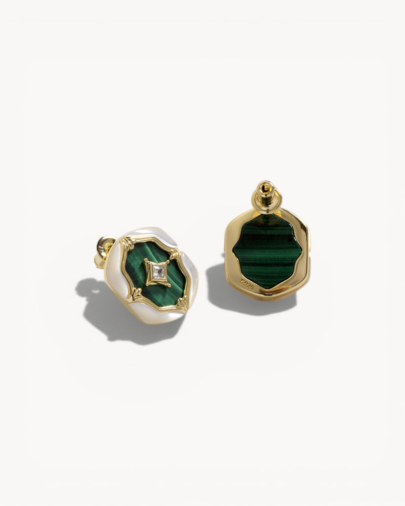 Theiaura Verde Grace Stud Earrings - THEIAURA&CO.