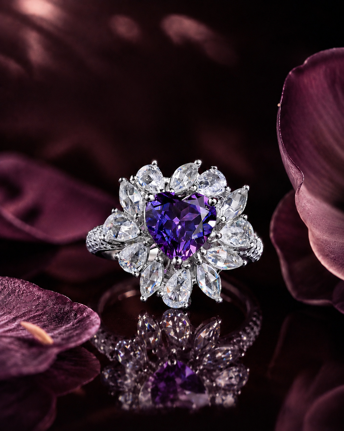 Theiaura Violet Sunheart Ring