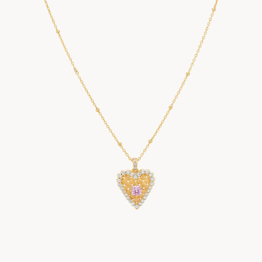 Theiaura Woven Heart Pendant Necklace