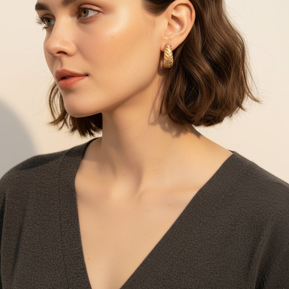Theiaura Woven Wheat Hoop Earrings - THEIAURA&CO.