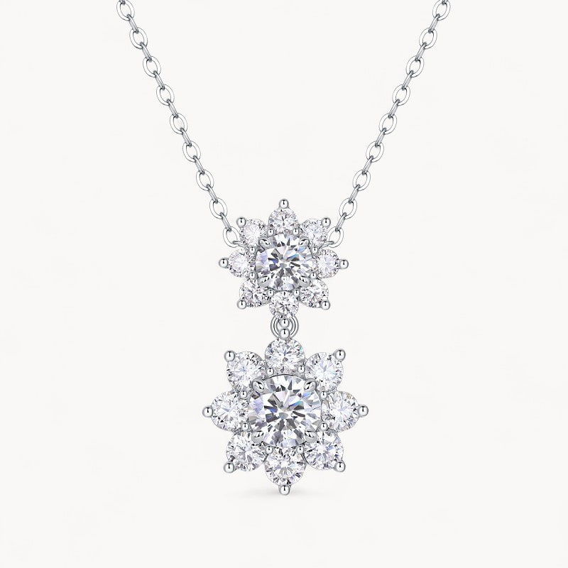 Theiaura lily Moissanite Cluster Pendant Necklace (3.6 Ct.) - THEIAURA&CO.