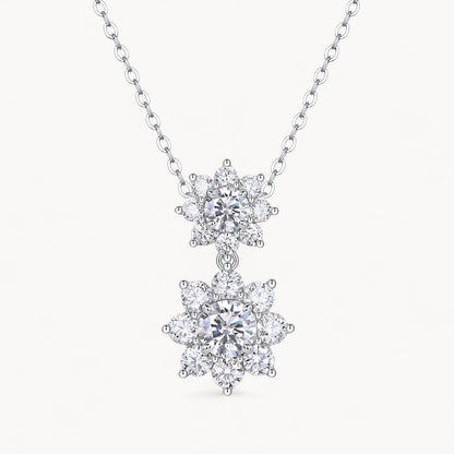 Theiaura lily Moissanite Cluster Pendant Necklace (3.6 Ct.) - THEIAURA&CO.