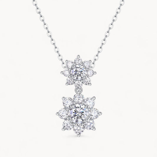 Theiaura lily Moissanite Cluster Pendant Necklace (3.6 Ct.) - THEIAURA&CO.