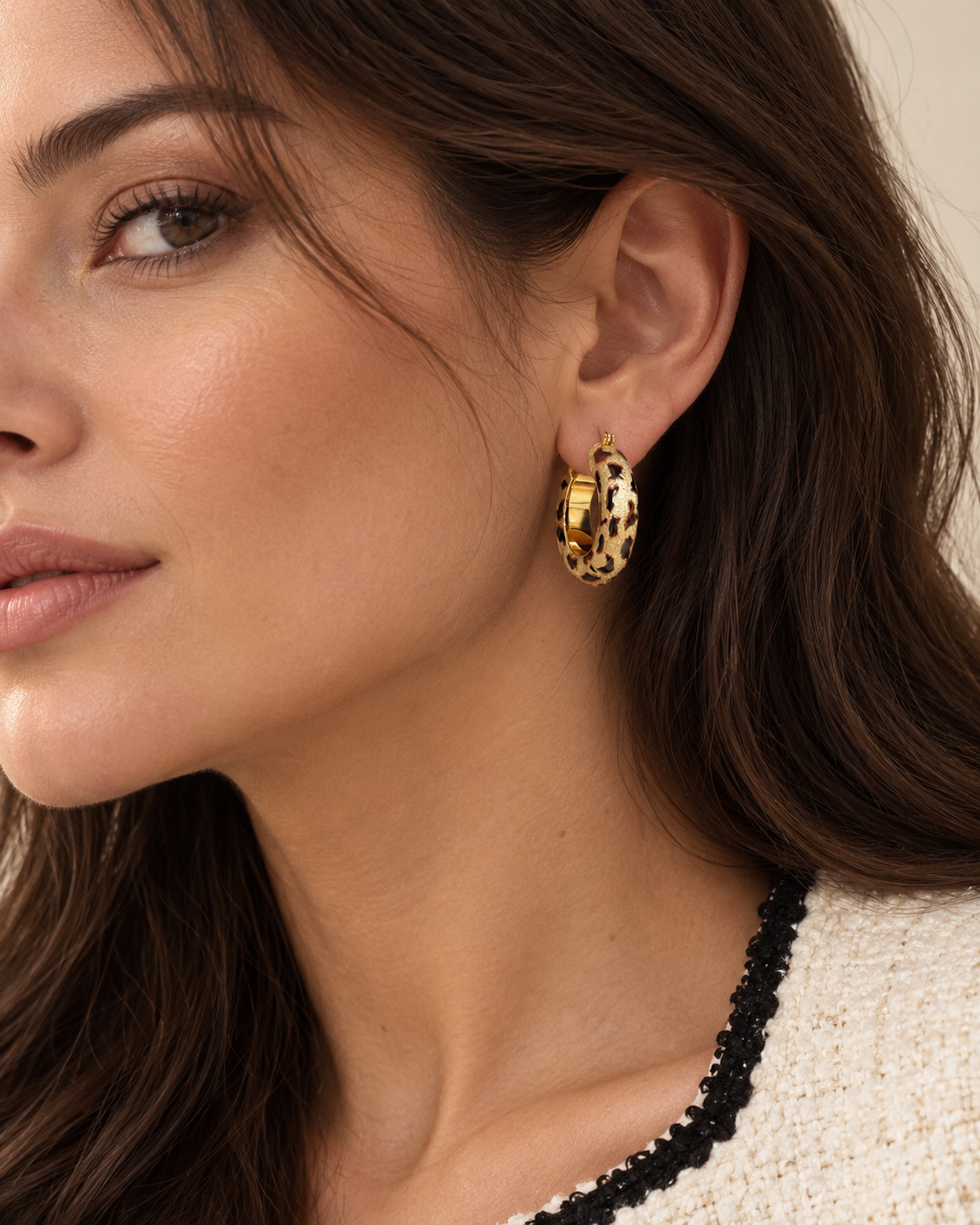 Theiaura Leopard Hoop Earrings