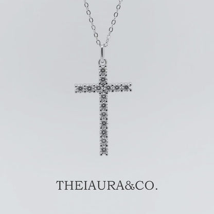 Theiaura Moissanite Cross Pendant Necklace – Dainty Edition