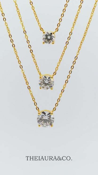 Theiaura Triple Round Moissanite Necklace Set