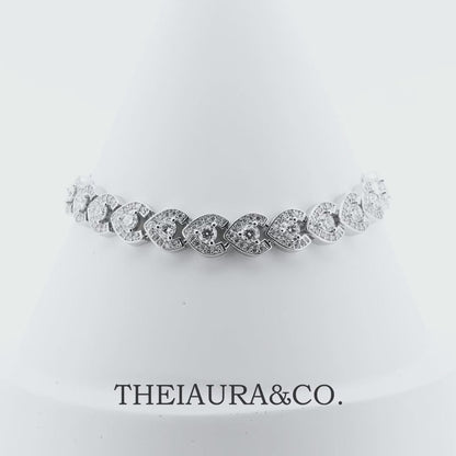 Pulsera de tenis Theiaura con corazón de moissanita