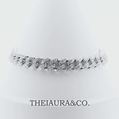 Theiaura Moissanite Cuban Chain Bracelet