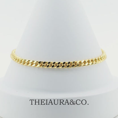 Theiaura Moissanite Cuban Chain Bracelet in Gold