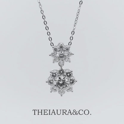 Theiaura lily Moissanite Cluster Pendant Necklace (3.6 Ct.)