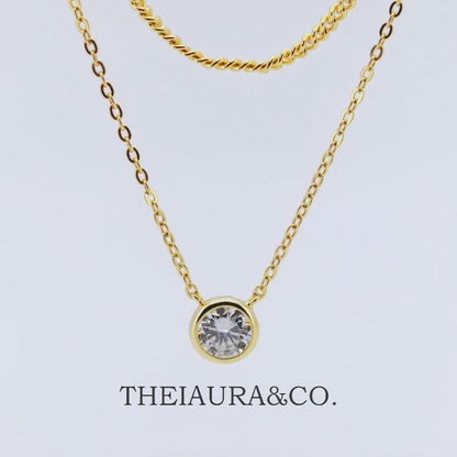 Theiaura Luminary Link Chain and Moissanite Necklace Set