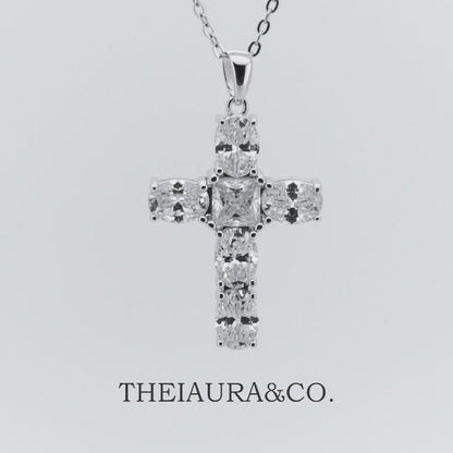 Theiaura Moissanite Cross Pendant Necklace (2 Ct. Tw.)