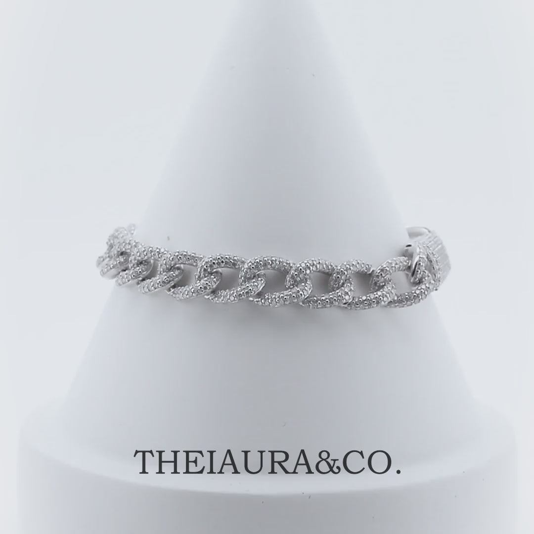 Theiaura Valentina Moissanite Cuban Bracelet - THEIAURA&CO.
