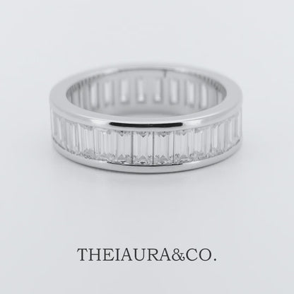 Theiaura Channel Set Emerald Cut Moissanite Ring (6.4 Ct. Tw.)