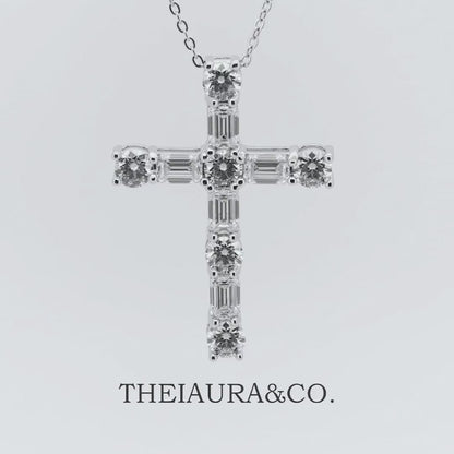 Theiaura Moissanite Cross Pendant Necklace (7 Ct. Tw.)