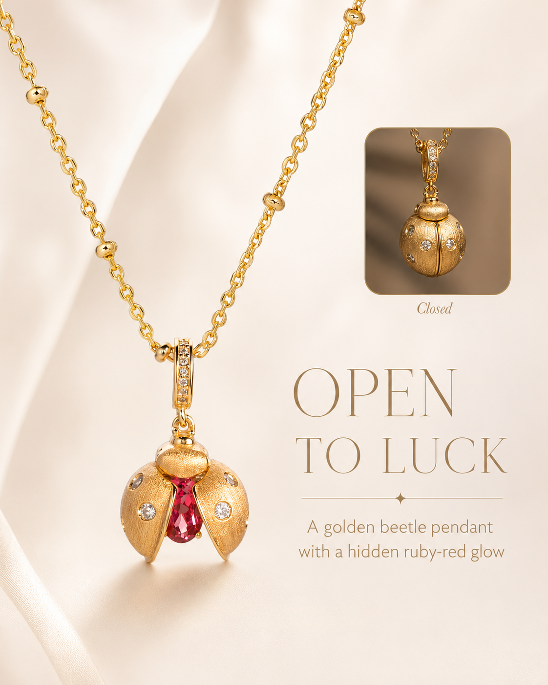Theiaura Lucky Beetle Necklace