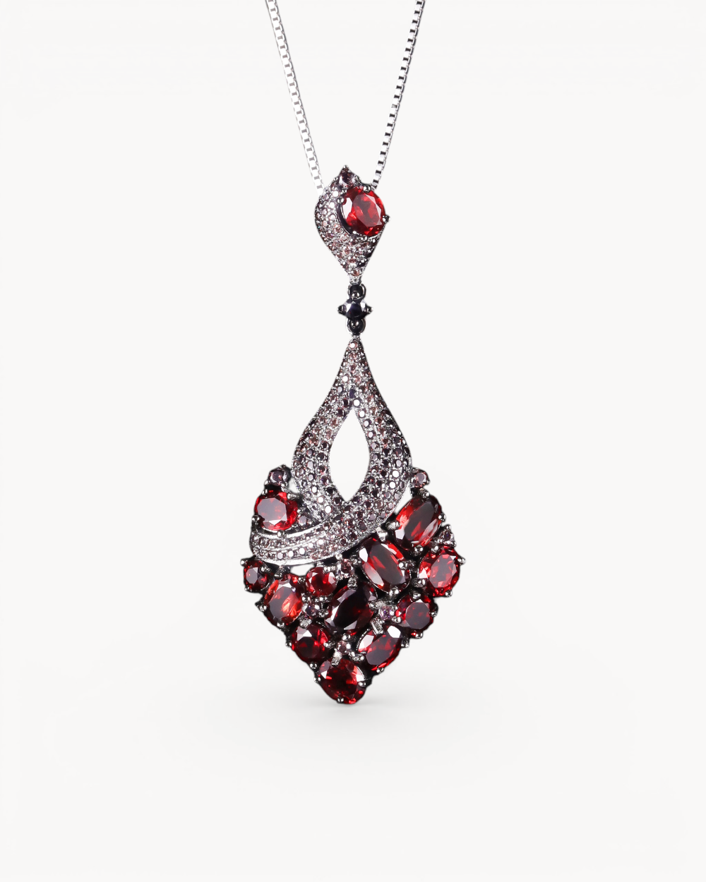 Theiaura Prism Grove Pendant Necklace with natural garnet