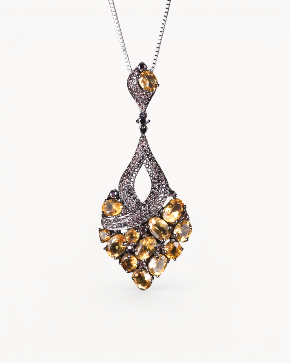 Theiaura Prism Grove Pendant Necklace with natural citrine