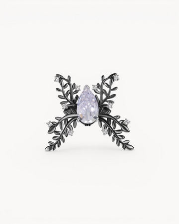 Theiaura Shadowleaf Butterfly Ring with zircon